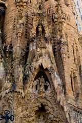 Barcelona, Spain, September 20, 2019. The Sagrada Familia, is a huge Roman Catholic basilica in...