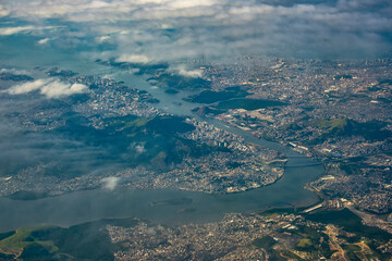 Aerial landscape photographed in Brazil. Picture made in 2019.