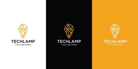 Light bulb technology logo with a minimalist creative style