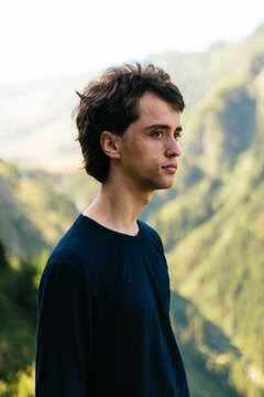 Portrait of a young man with thougthful expression.
