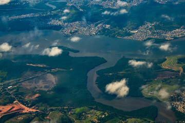 Fototapeta na wymiar Aerial landscape photographed in Brazil. Picture made in 2019.