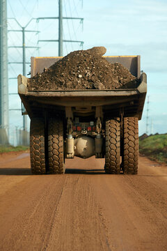 Large load of gravel on truck