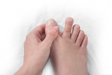 Obraz na płótnie Canvas The bare foot of a woman 