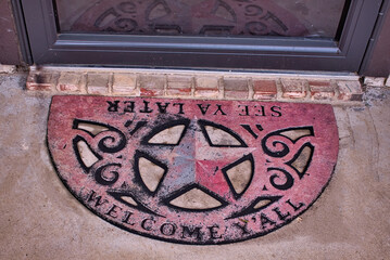 Texas themed welcome mat