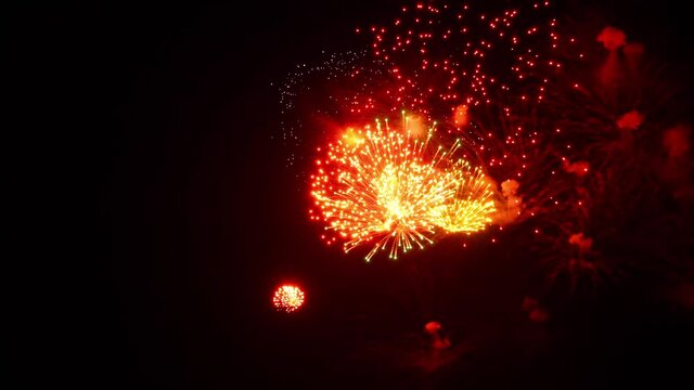 Colorful of fireworks at Victoria Day