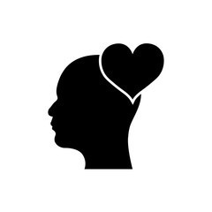 People icon, heart and hands, friendship, love icon isolated on white background