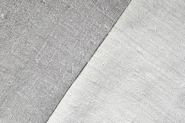 Texture of old linen and hemp fabric. Rough textiles