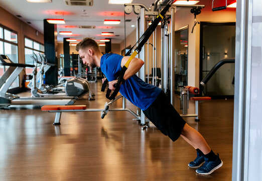 Man training in the gym