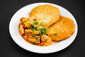 potato pancakes with meat