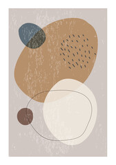 Minimalist design poster with abstract organic shapes composition
