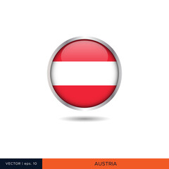 Austria round flag vector design.