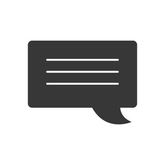 square speech bubble icon, silhouette style
