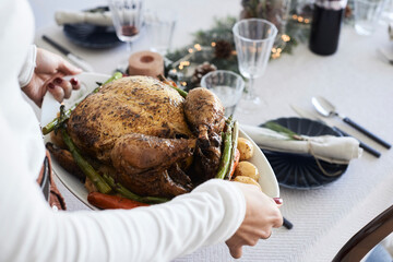 Christmas meal ready for dinner.