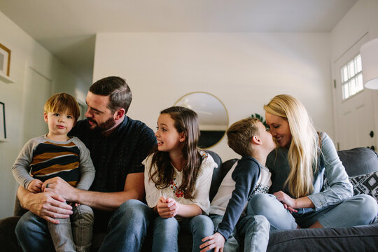 Happy Family in Living Room