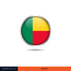 Fototapeta premium Benin round flag vector design.