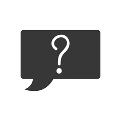 speech bubble with question mark icon, silhouette style