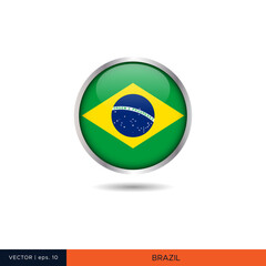 Brazil round flag vector design.