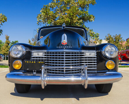 Front View Of A Vintage 1941 Cadillac 60 Special Classic Car In Westlake, Texas. 