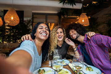 Multiethnic friends group having fun