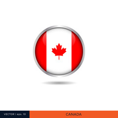 Canada round flag vector design.
