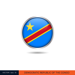 Fototapeta premium Democratic Republic of the Congo round flag vector design.
