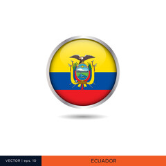 Ecuador round flag vector design.