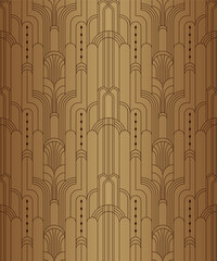 Brown art deco geometric seamless pattern