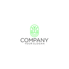 Home logo and leaf flower in eco ecology nature concept on rounded logo design illustration vector. Fresh home logo