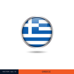 Greece round flag vector design.