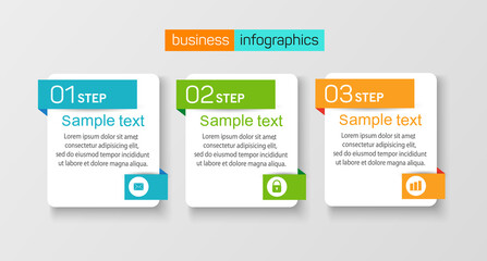 Template vector infographic set with 3 options. Abstract modern design can used for banner diagram workflow timeline and web design layout, presentation templates background