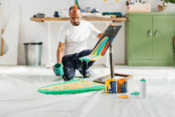 Artist in her studio