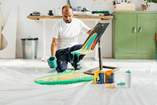 Artist in her studio
