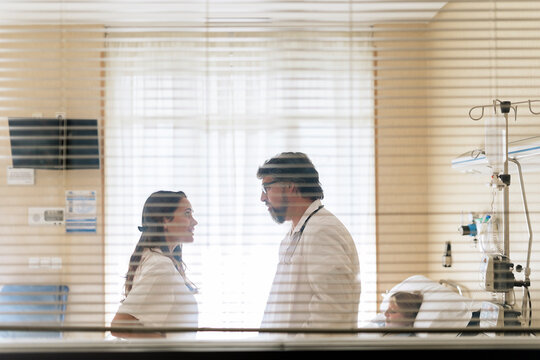 Medical staff in a hospital room