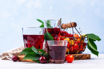 Fresh cherry juice. Summer drink