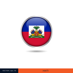 Obraz premium Haiti round flag vector design.