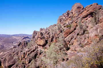 Blue skies over High Peaks Trail at Pinnacles National Park