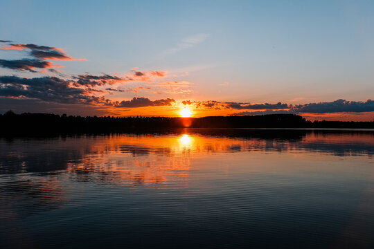 Sunset on Minnesota Freshwater Lake