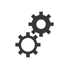 Technical service concept, gear wheels icon, silhouette style