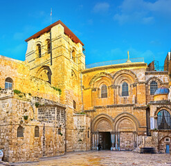 The square at Holy Sepulchre church, Jerusalem, Israel