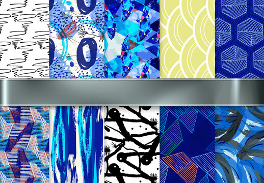 Sea Life Hand Drawn Seamless Pattern Collection