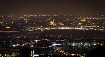 Night view of Istanbul City, Turkey