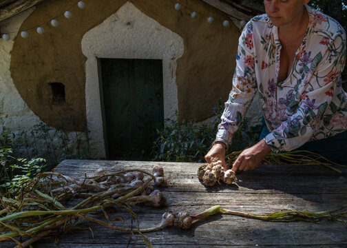 Weaving garlic