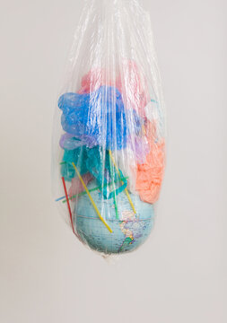 The earth in a plastic bag.