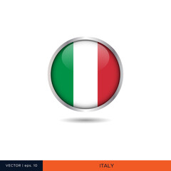 Italy round flag vector design.