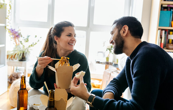 Young couple at home