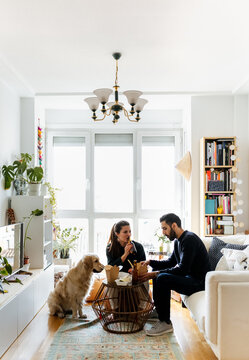 Young couple at home