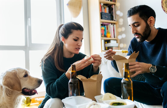 Young couple at home