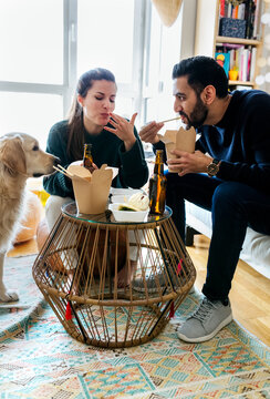 Young couple at home