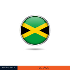 Jamaica round flag vector design.