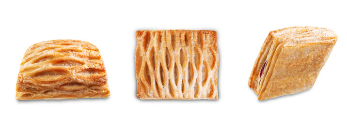 Fruit Hand pie on a white isolated background
